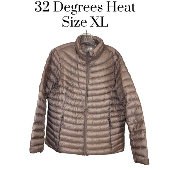 32 Degrees Heat Down Puffer Jacket women's XL pink zip up outdoors lightweight - Picture 1 of 9